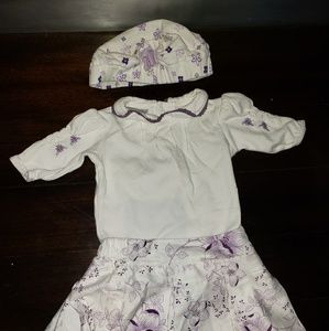 Janie and Jack baby girl skirt outfit with beret